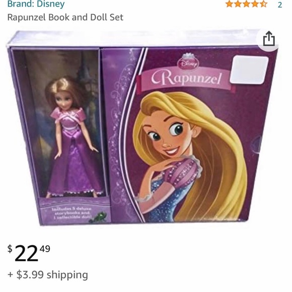 Ariel or Rapunzel Disney Princess Doll Set - Picture 5 of 5